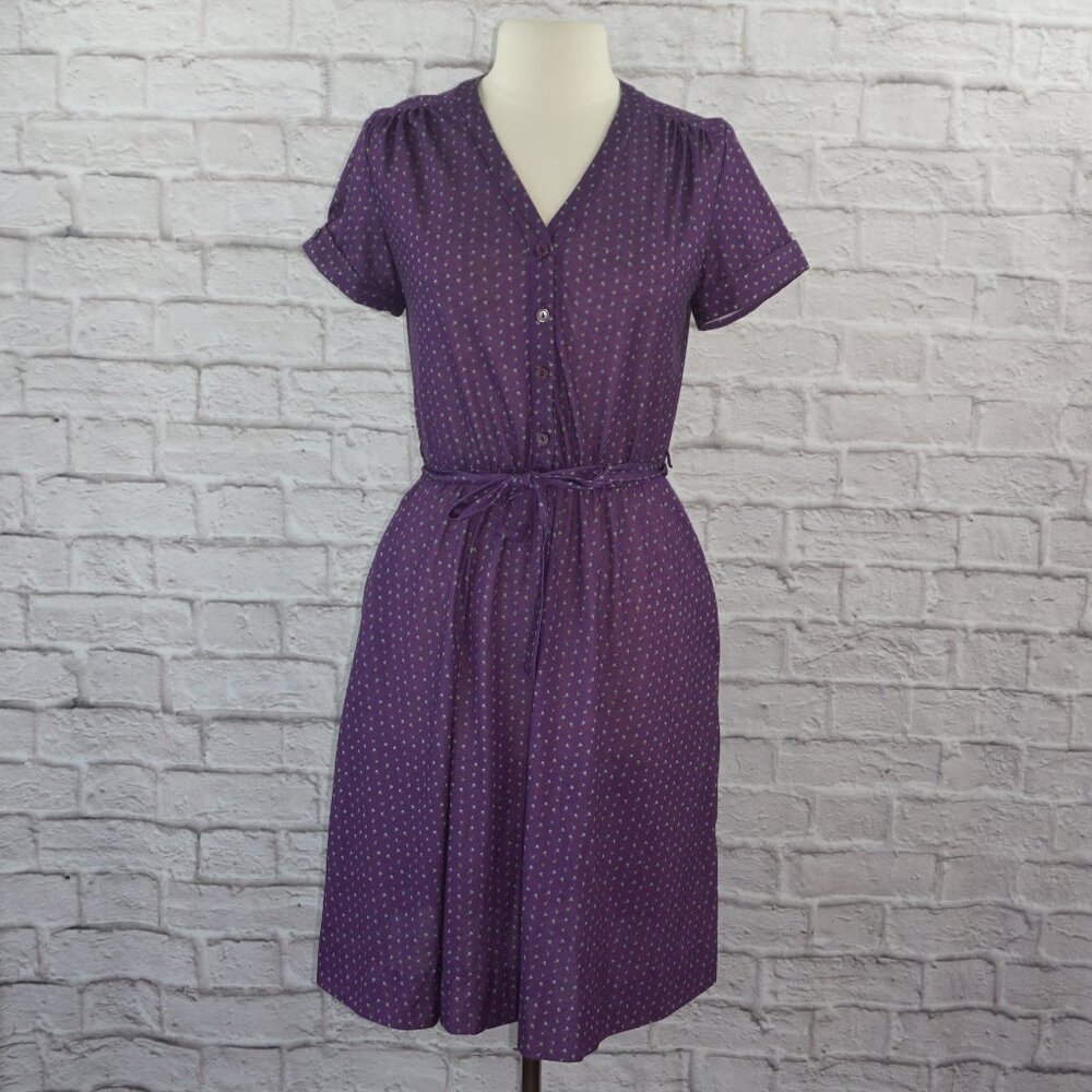 Vintage 70's Purple Floral House Dress